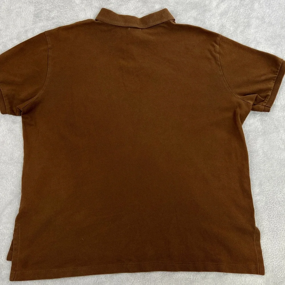 Polo Ralph Lauren Custom Fit Pique Polo Shirt Mens XL Brown Short Sleeve Pony